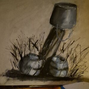 Abstract Gray and Black Art Canvas